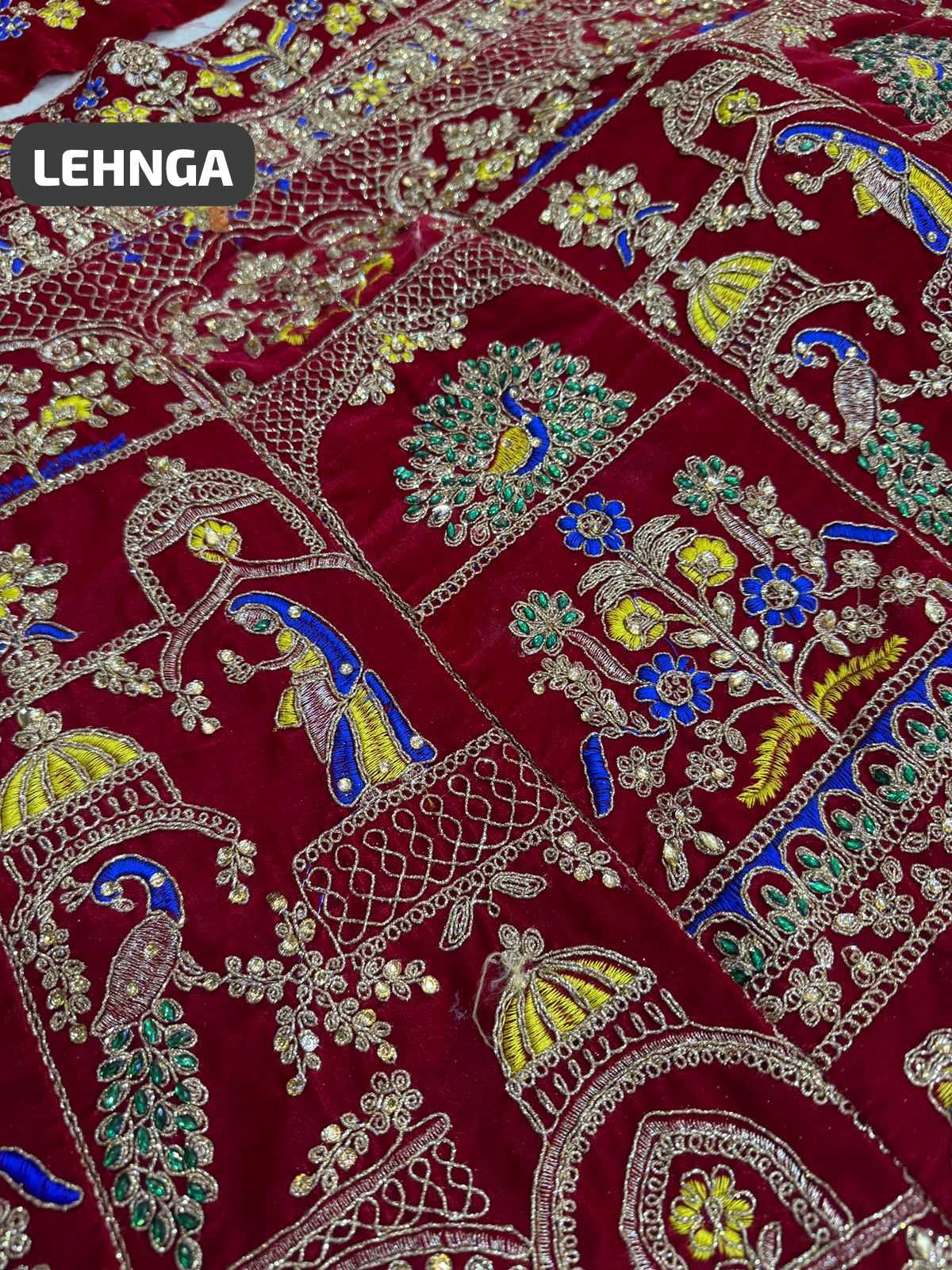 Ynf Velvet KESH494 MC-5002 Lehengas Wedding Collections Festive Collections Wholesale Embroidered Lehenga Velvet Lehenga Lehenga With Cancan Manufacturer