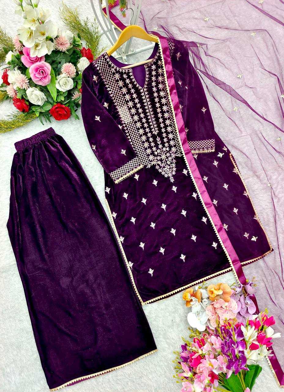 Ynf Velvet KESH506 7836 Suits & Dresses Wedding Collections Festive Collections Wholesale Sharara Salwar Suits Velvet Suits Embroidery Suits Manufacturer