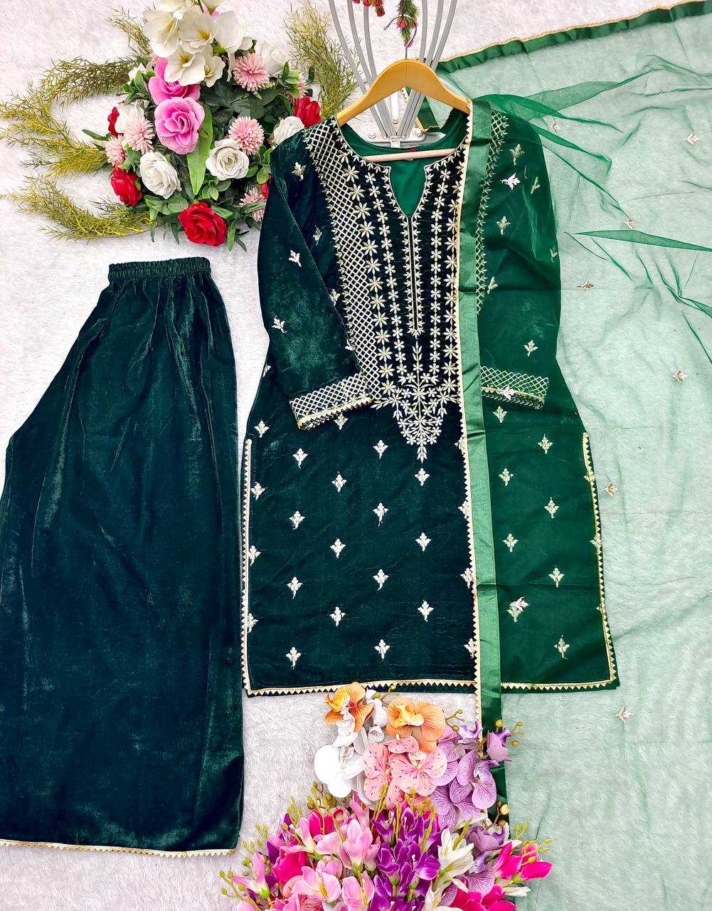 Ynf Velvet KESH506 7836 Suits & Dresses Wedding Collections Festive Collections Wholesale Sharara Salwar Suits Velvet Suits Embroidery Suits Manufacturer