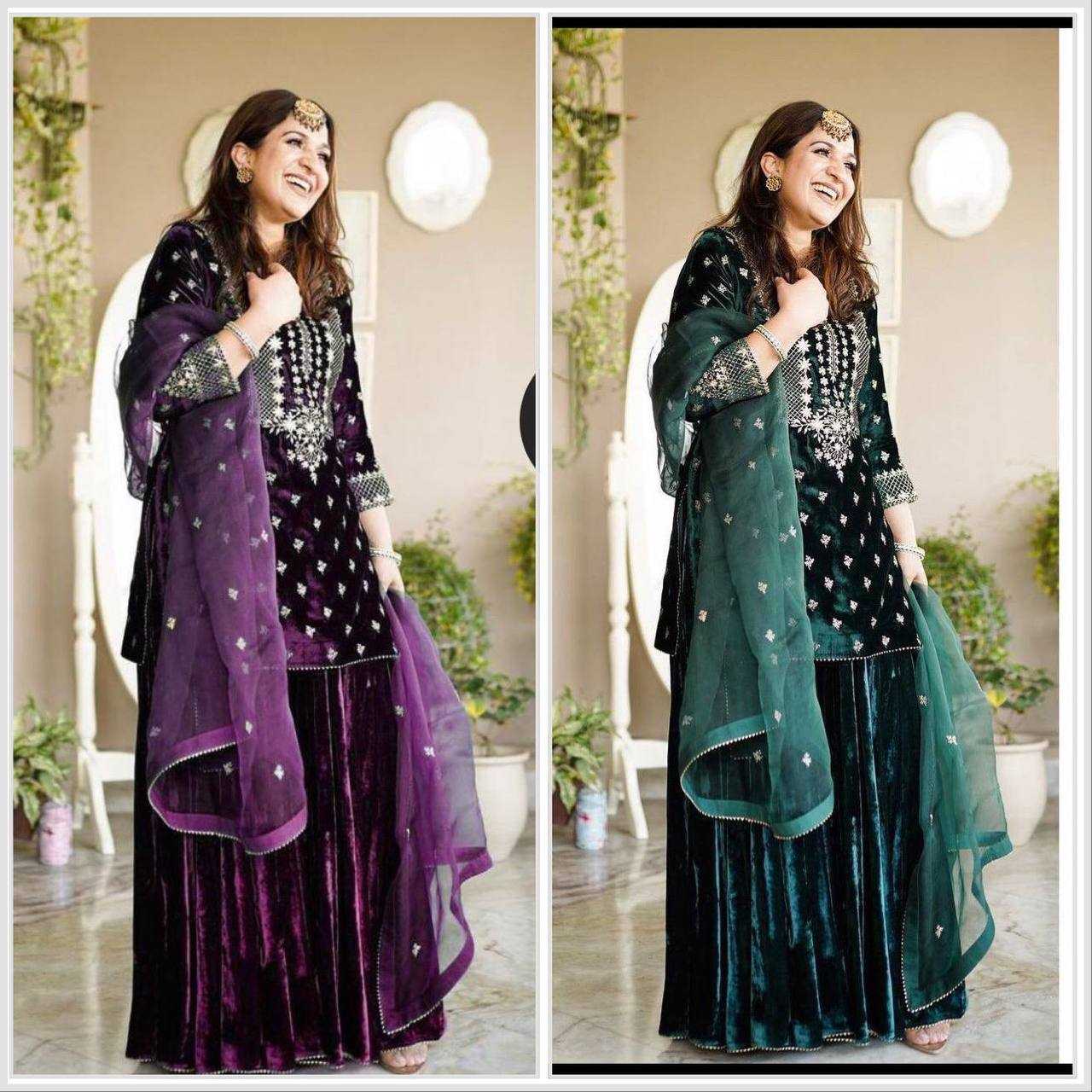 Ynf Velvet KESH506 7836 Suits & Dresses Wedding Collections Festive Collections Wholesale Sharara Salwar Suits Velvet Suits Embroidery Suits Manufacturer