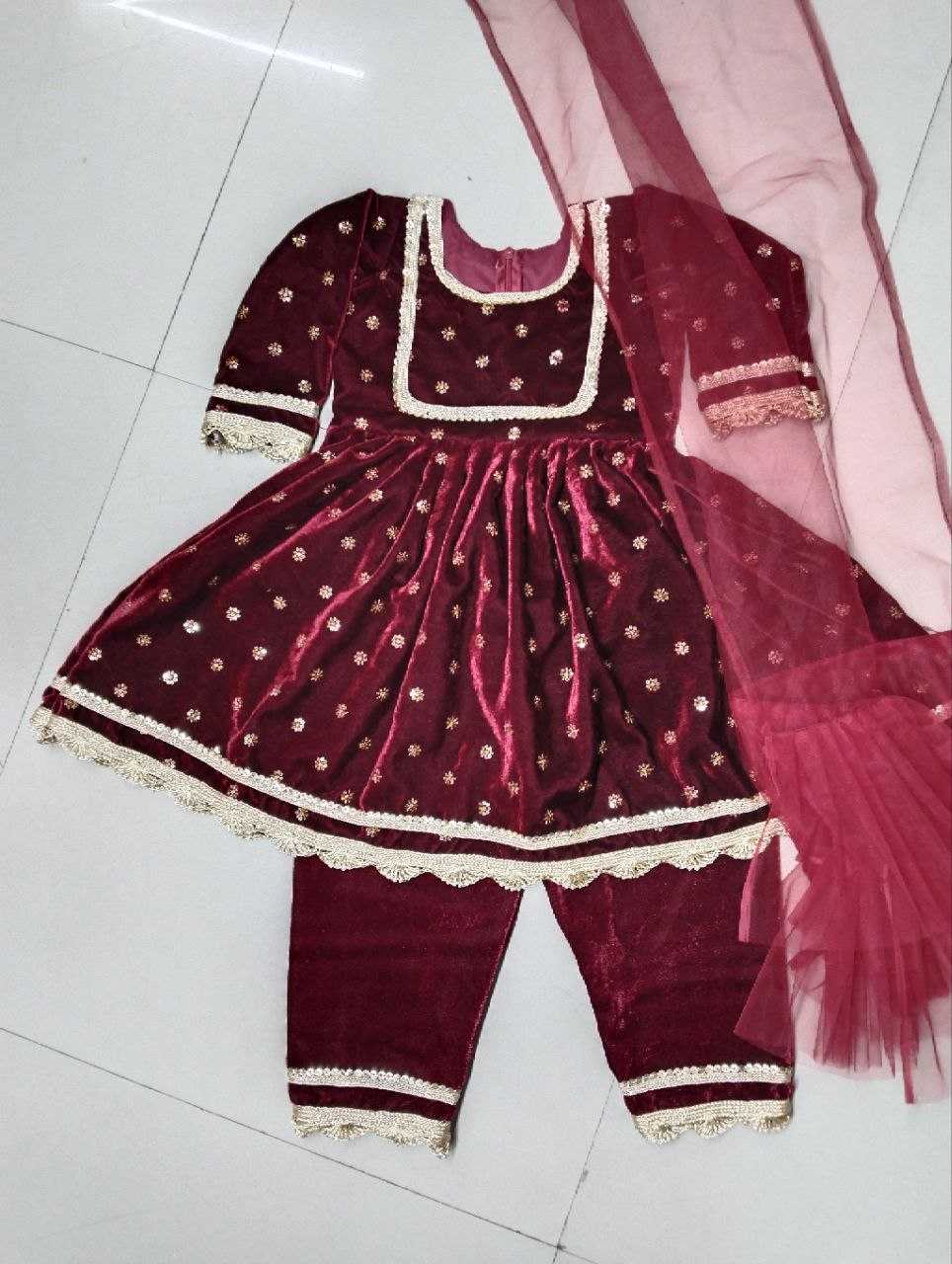 Ynf Velvet RIN107 372 Kids Wear Wholesale Kids Suit Kids Traditional Outfits Kids Anarkali Suits Manufacturer