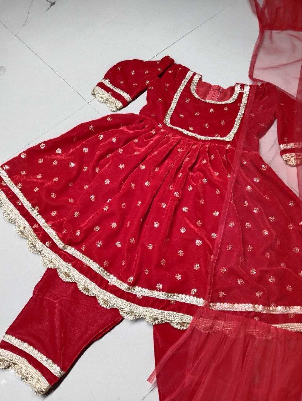 Ynf Velvet RIN107 372 Kids Wear Wholesale Kids Suit Kids Traditional Outfits Kids Anarkali Suits Manufacturer