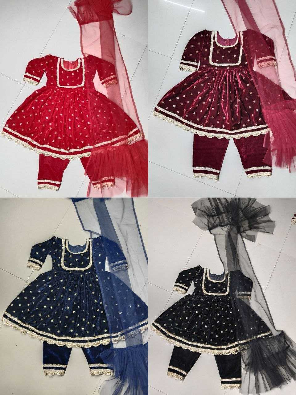 Ynf Velvet RIN107 372 Kids Wear Wholesale Kids Suit Kids Traditional Outfits Kids Anarkali Suits Manufacturer