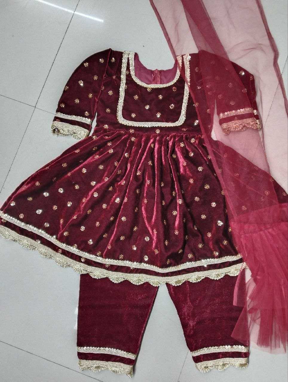 Ynf Velvet RIN107 372 Kids Wear Wholesale Kids Suit Kids Traditional Outfits Kids Anarkali Suits Manufacturer