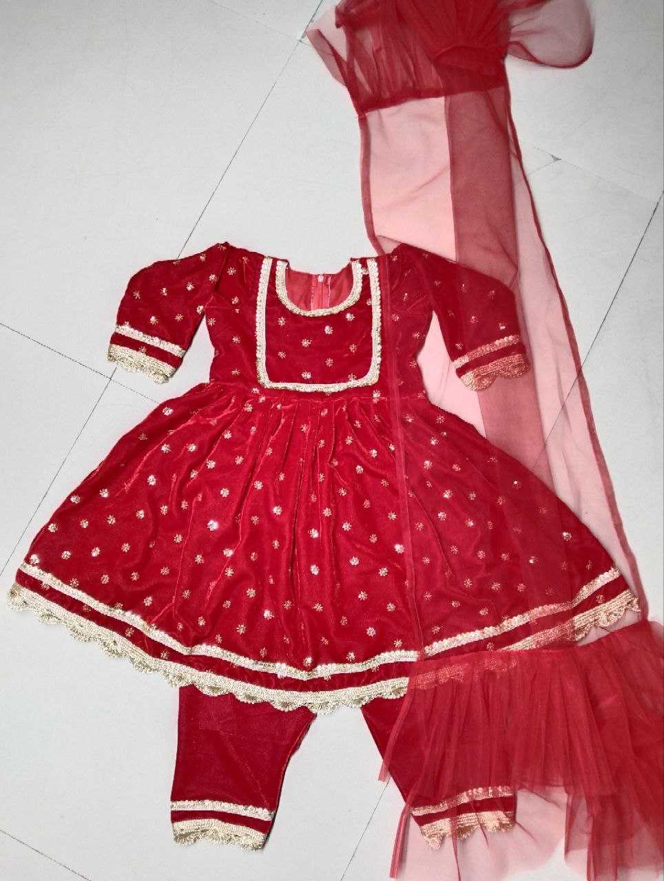 Ynf Velvet RIN107 372 Kids Wear Wholesale Kids Suit Kids Traditional Outfits Kids Anarkali Suits Manufacturer