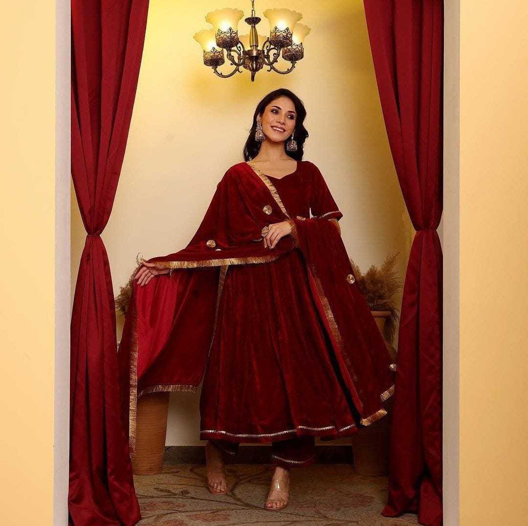 Ynf Velvet RIN157 2068 Gowns Wedding Collections Plus Size Collections Wholesale Wedding Gown Designer Gowns Velvet Gowns Manufacturer