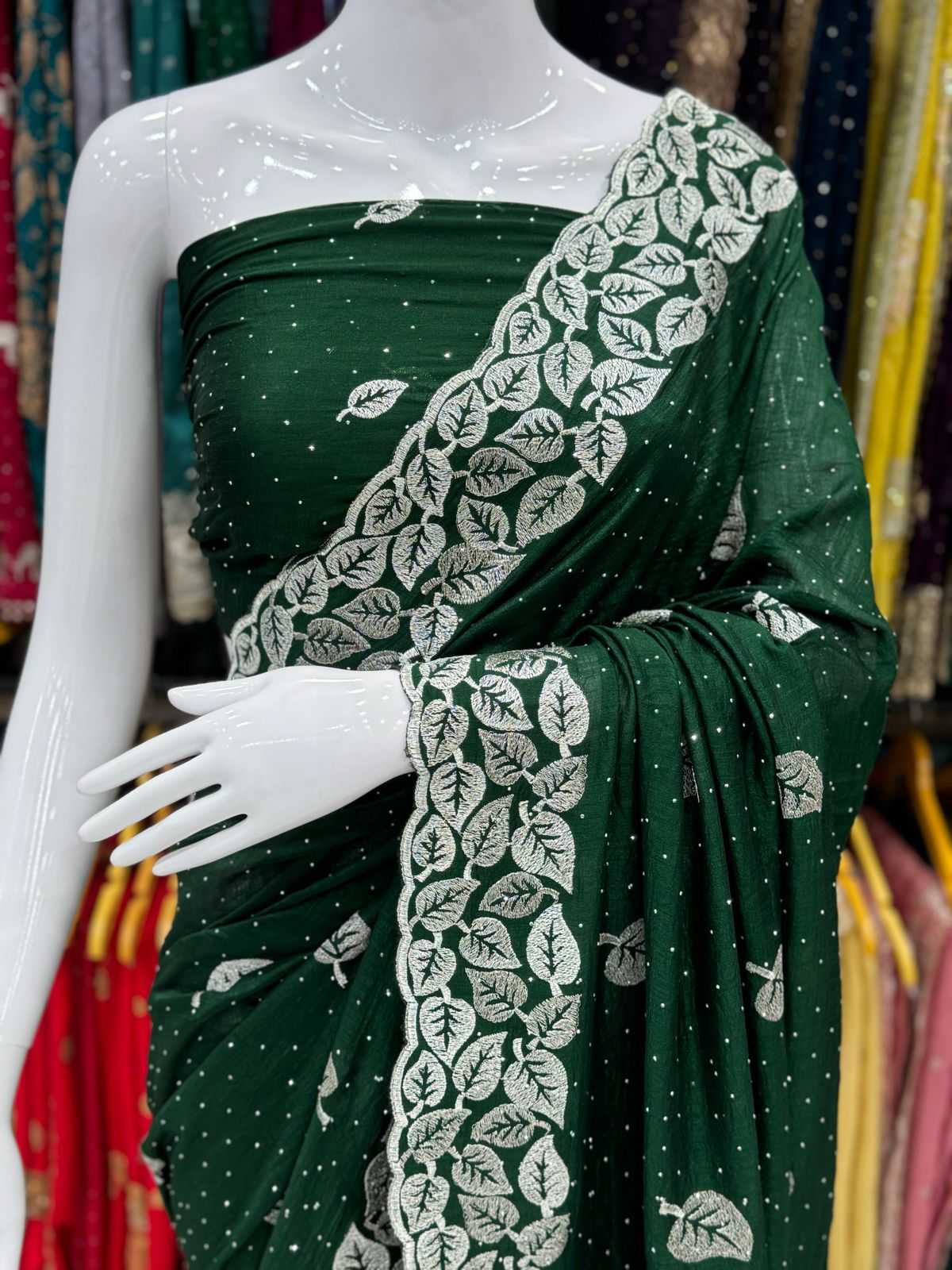 Ynf Vichitra Silk KESH114 2130 Silk Sarees Wedding Collections Festive Collections Wholesale Fancy Silk Sarees Embroidered Silk Sarees Silk Sarees With Stone Work Manufacturer