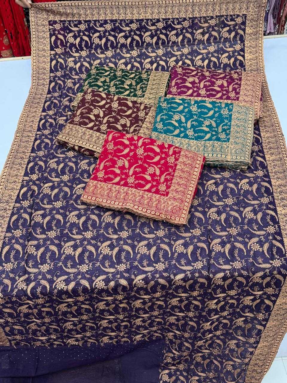 Ynf Vichitra Silk KESH114 5485 Silk Sarees Wedding Collections Festive Collections Wholesale Zari Border Silk Sarees Embroidered Silk Sarees Silk Sarees With Stone Work Manufacturer