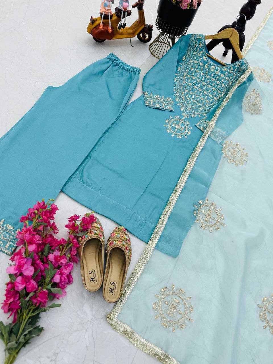 Ynf Vichitra Silk KESH158 10096 Suits & Dresses Wedding Collections Festive Collections Wholesale Embroidery Suits Ladies Silk Suit Designer Suits Manufacturer