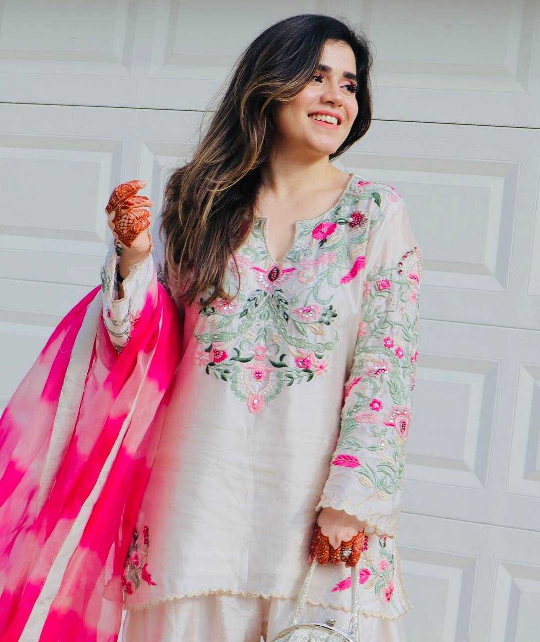 Ynf Vichitra Silk KESH158 10101 Suits & Dresses Wedding Collections Festive Collections Wholesale Embroidery Suits Palazzo Suit Ladies Silk Suit Manufacturer