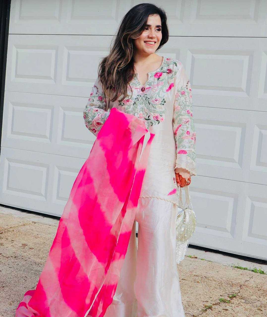 Ynf Vichitra Silk KESH158 10101 Suits & Dresses Wedding Collections Festive Collections Wholesale Embroidery Suits Palazzo Suit Ladies Silk Suit Manufacturer