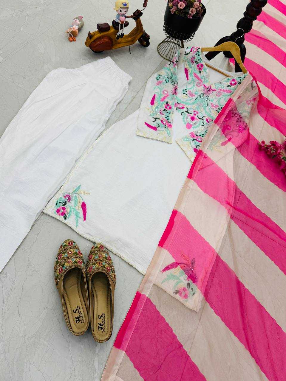 Ynf Vichitra Silk KESH158 10101 Suits & Dresses Wedding Collections Festive Collections Wholesale Embroidery Suits Palazzo Suit Ladies Silk Suit Manufacturer