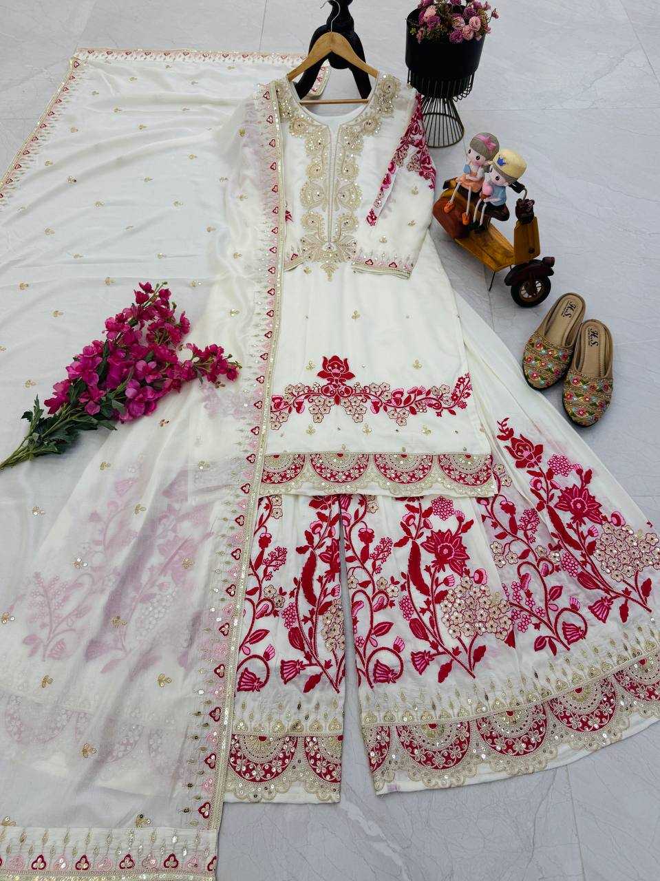 Ynf Vichitra Silk KESH158 9025 Suits & Dresses Wedding Collections Festive Collections Wholesale Sharara Salwar Suits Embroidery Suits Ladies Silk Suit Manufacturer