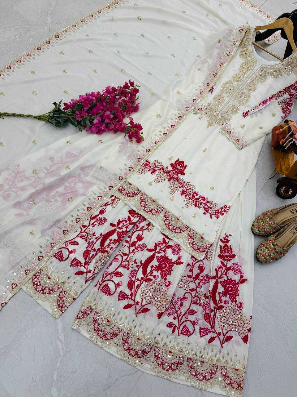 Ynf Vichitra Silk KESH158 9025 Suits & Dresses Wedding Collections Festive Collections Wholesale Sharara Salwar Suits Embroidery Suits Ladies Silk Suit Manufacturer