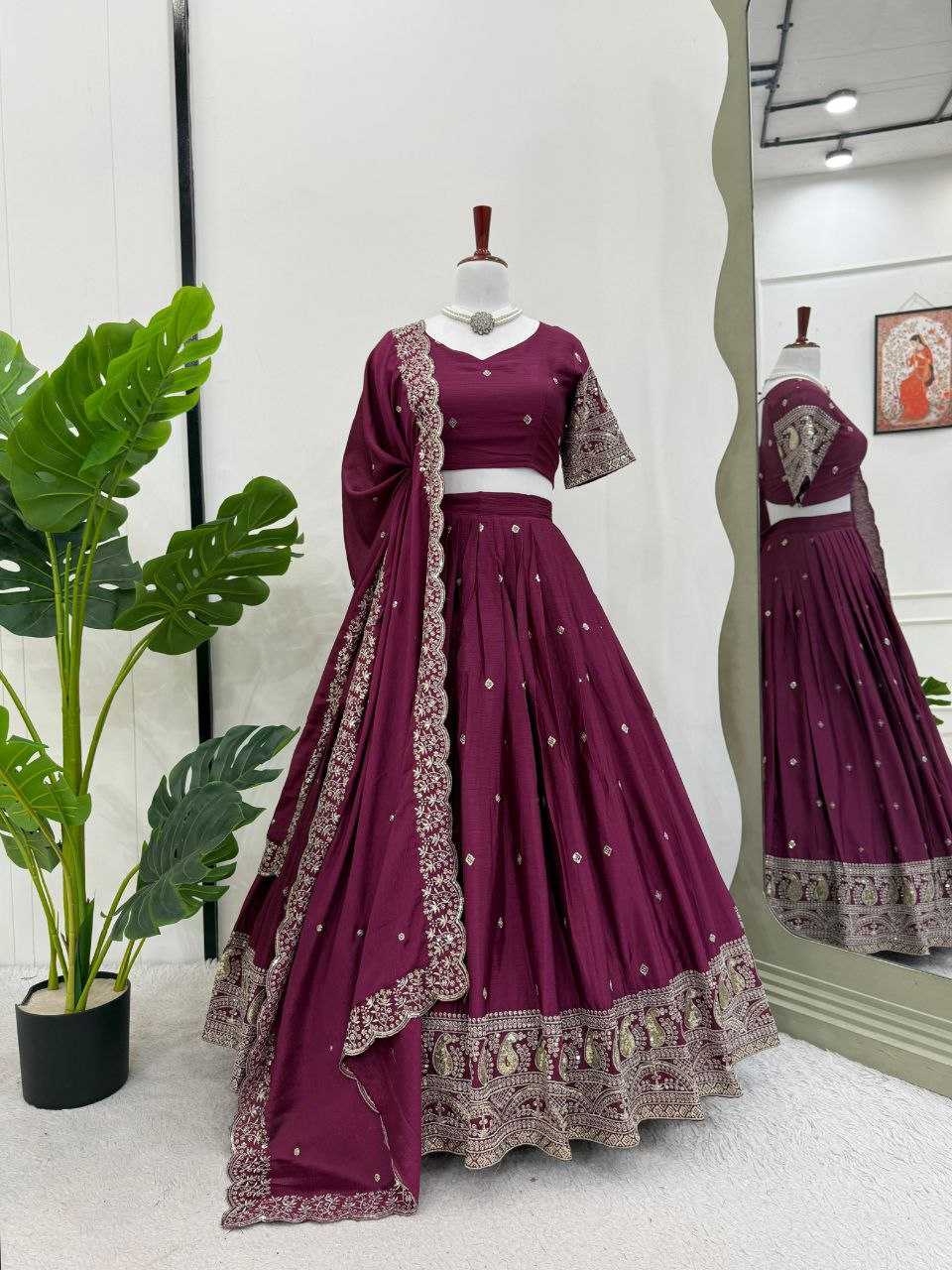 Ynf Vichitra Silk KESH495 vichitra Lehengas Wedding Collections Wholesale Sequins Lehenga Sangeet Outfits Manufacturer