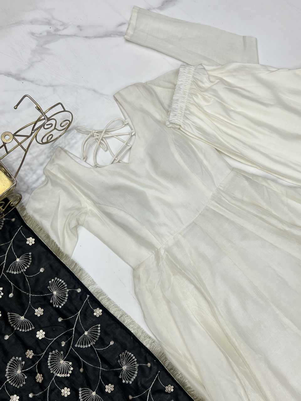 Ynf Vichitra Silk KESH504 45 Gowns Wedding Collections Festive Collections Wholesale Anarkali Gown Silk Gowns White Gown Manufacturer