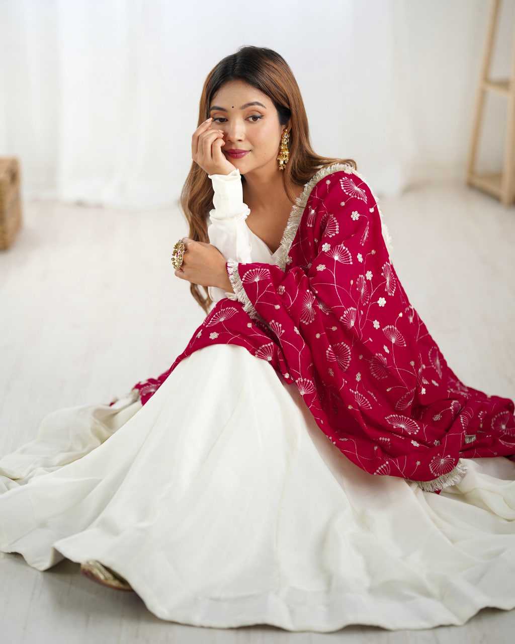 Ynf Vichitra Silk KESH504 45 Gowns Wedding Collections Festive Collections Wholesale Anarkali Gown Silk Gowns White Gown Manufacturer