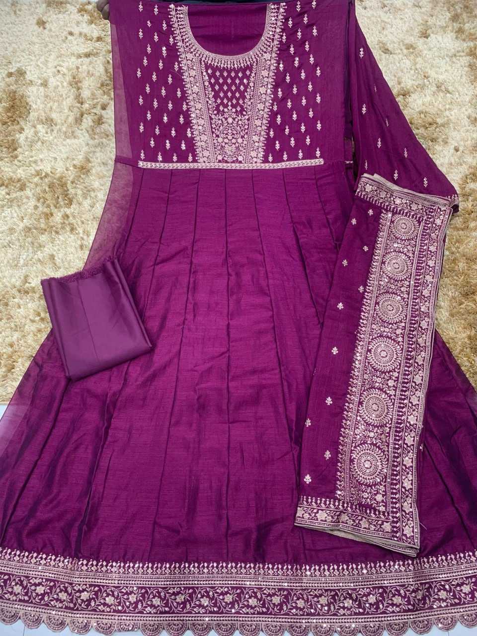 Ynf Vichitra Silk KESH504 9577 Gowns Wholesale Fancy Gowns Embroidery Gowns Anarkali Gown Long Gowns Sequin Gowns Manufacturer