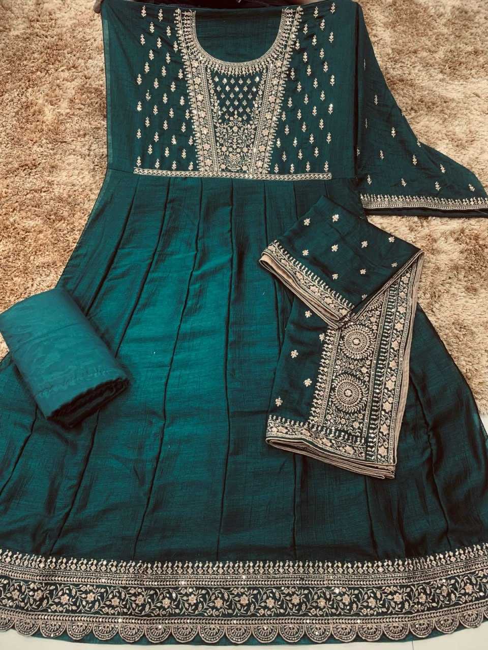 Ynf Vichitra Silk KESH504 9577 Gowns Wholesale Fancy Gowns Embroidery Gowns Anarkali Gown Long Gowns Sequin Gowns Manufacturer