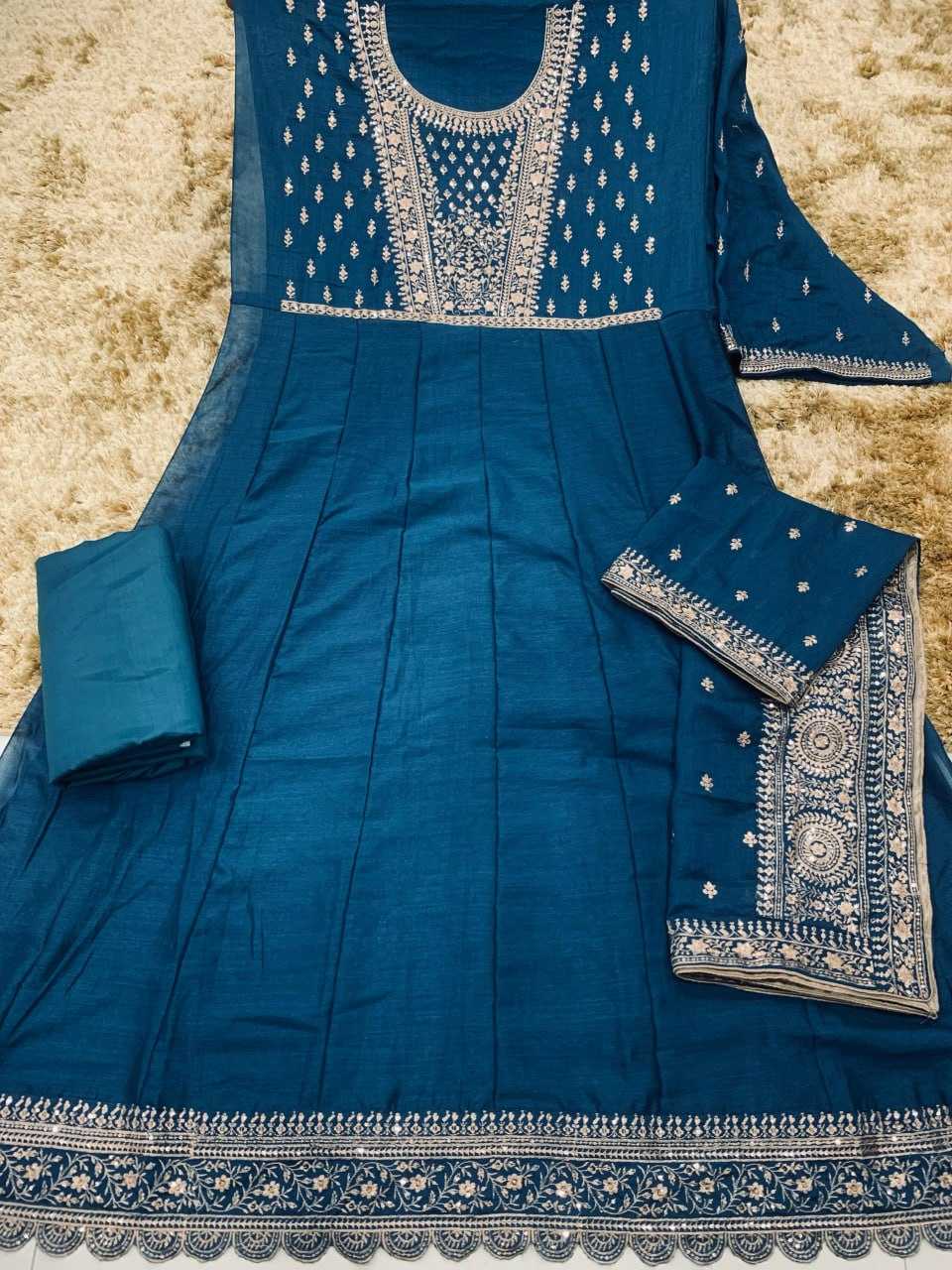 Ynf Vichitra Silk KESH504 9577 Gowns Wholesale Fancy Gowns Embroidery Gowns Anarkali Gown Long Gowns Sequin Gowns Manufacturer