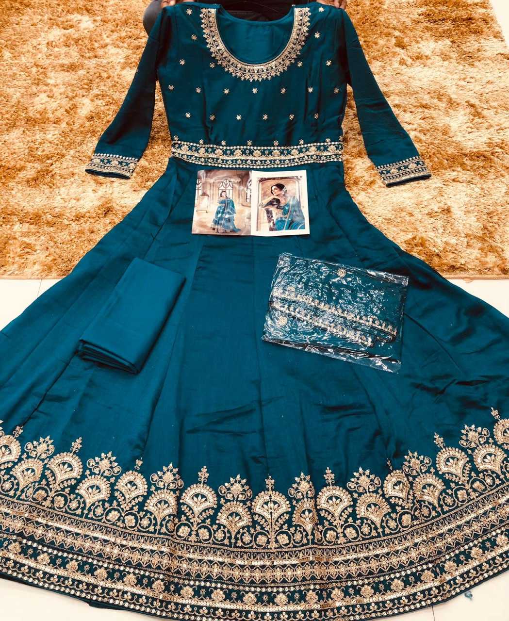 Ynf Vichitra Silk KESH504 96413 Gowns Wedding Collections Festive Collections Wholesale Embroidery Gowns Silk Gowns Sequin Gowns Manufacturer