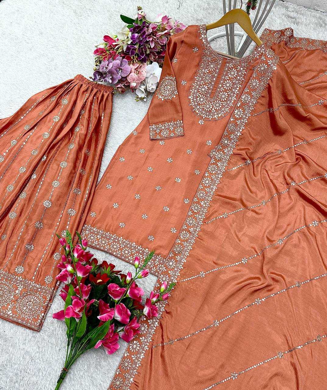 Ynf Vichitra Silk KESH506 1161 Suits & Dresses Wedding Collections Festive Collections Wholesale Sharara Salwar Suits Embroidery Suits Ladies Silk Suit Manufacturer