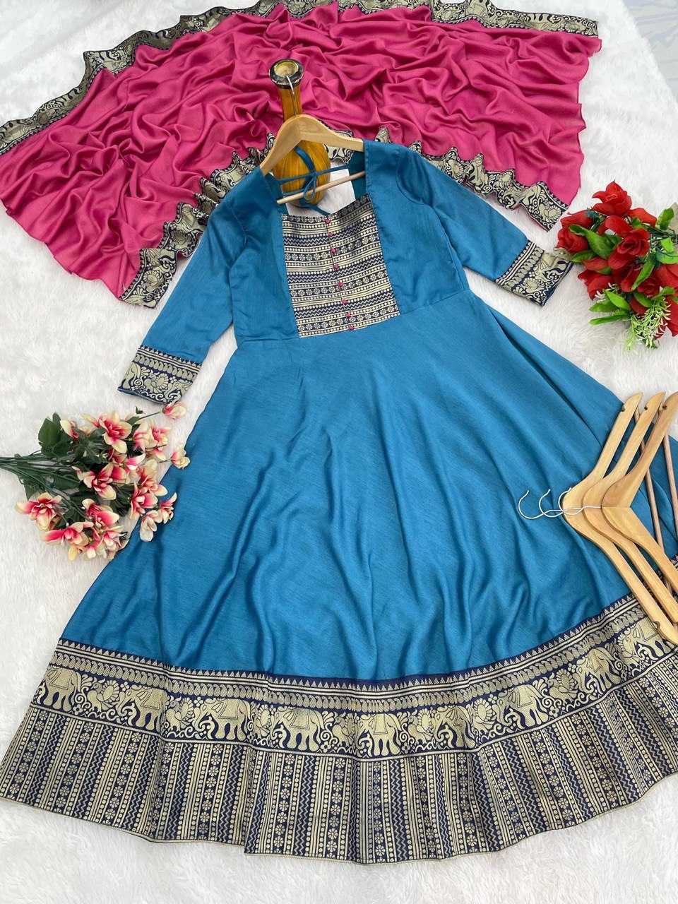 Ynf Vichitra Silk KESH510 1108 Gowns Plus Size Collections Wholesale Fancy Gowns Designer Gowns Manufacturer
