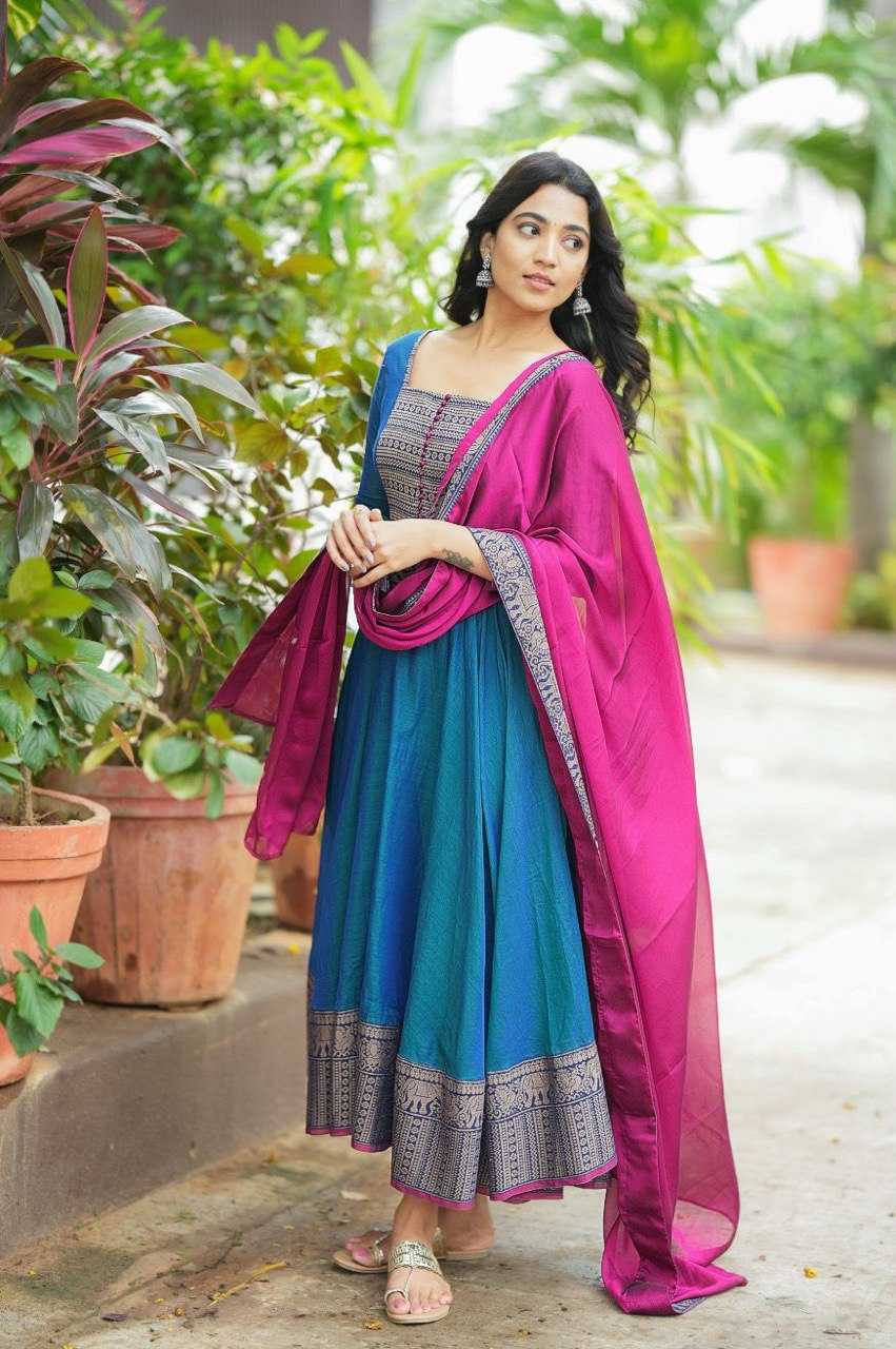 Ynf Vichitra Silk KESH510 1108 Gowns Plus Size Collections Wholesale Fancy Gowns Designer Gowns Manufacturer