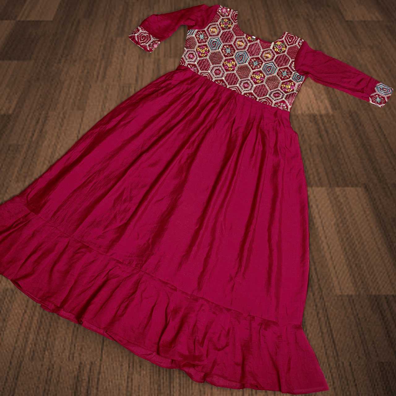 Ynf Vichitra Silk RIN131 002 Gowns Wholesale Embroidery Gowns Anarkali Gown Long Gowns Manufacturer