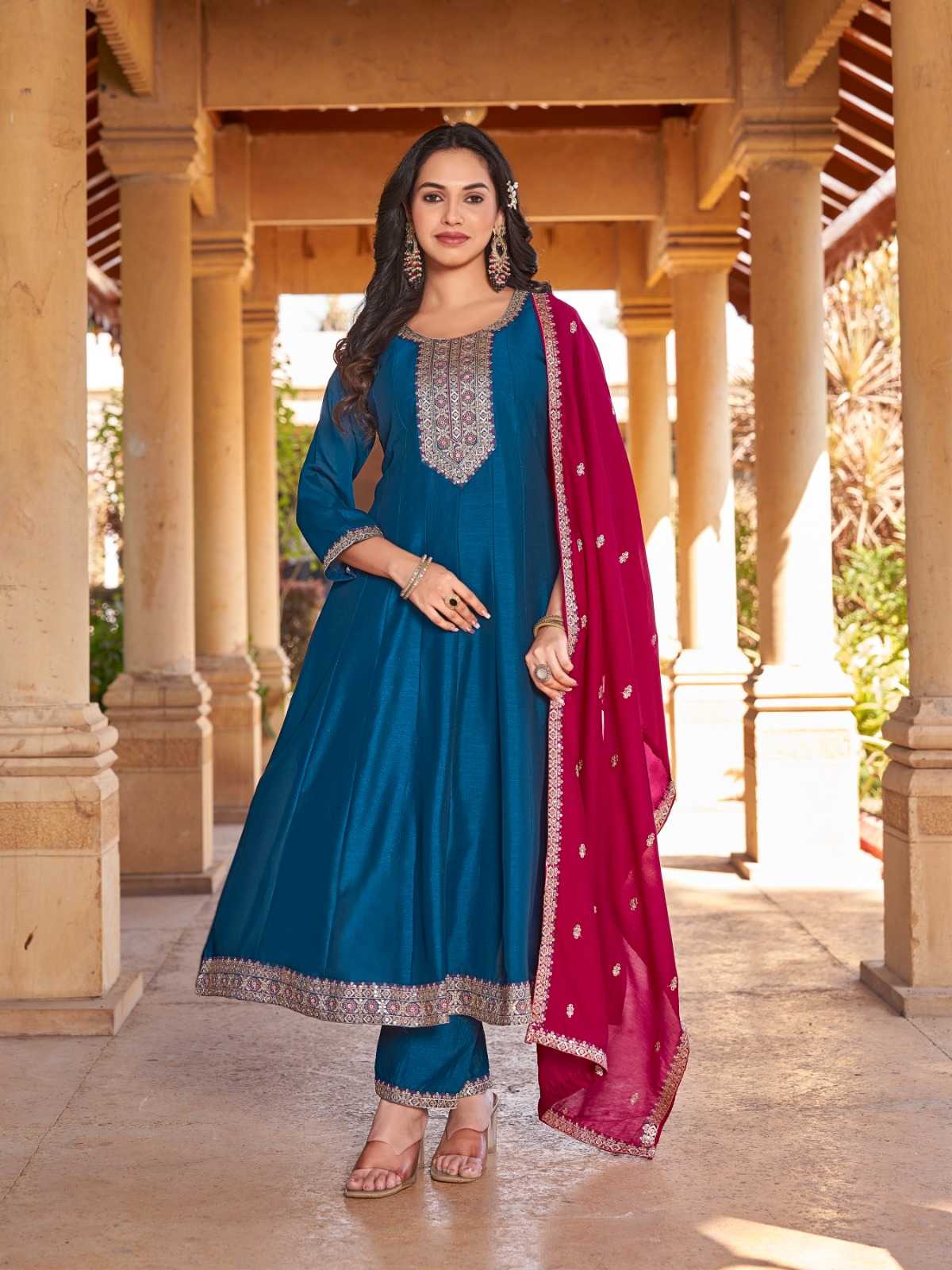 Ynf Vichitra Silk RIN190 AANCHI-AAROHI Setwise Collections Wholesale Gowns Catalogs Manufacturer