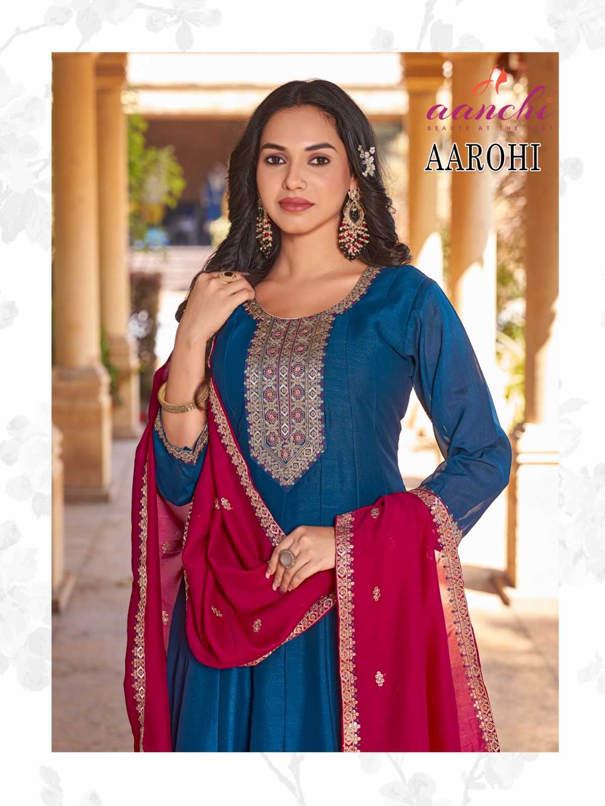 Ynf Vichitra Silk RIN190 AANCHI-AAROHI Setwise Collections Wholesale Gowns Catalogs Manufacturer