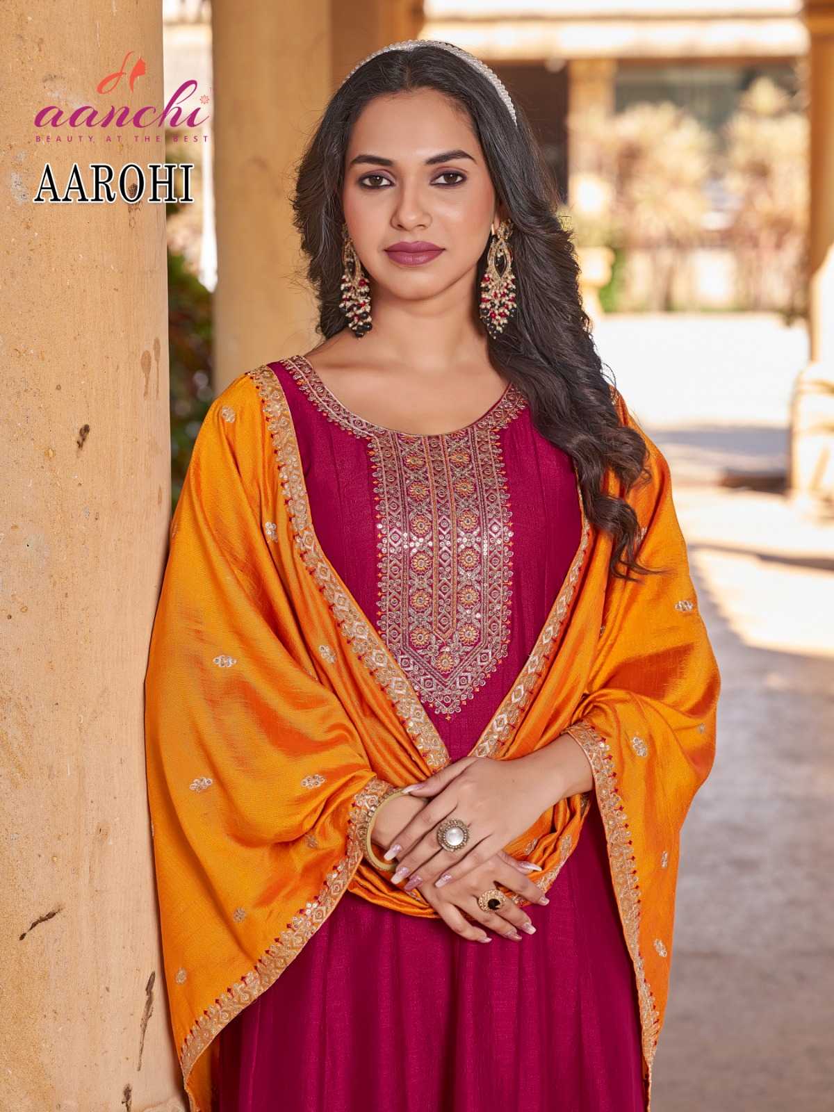 Ynf Vichitra Silk RIN190 AANCHI-AAROHI Setwise Collections Wholesale Gowns Catalogs Manufacturer