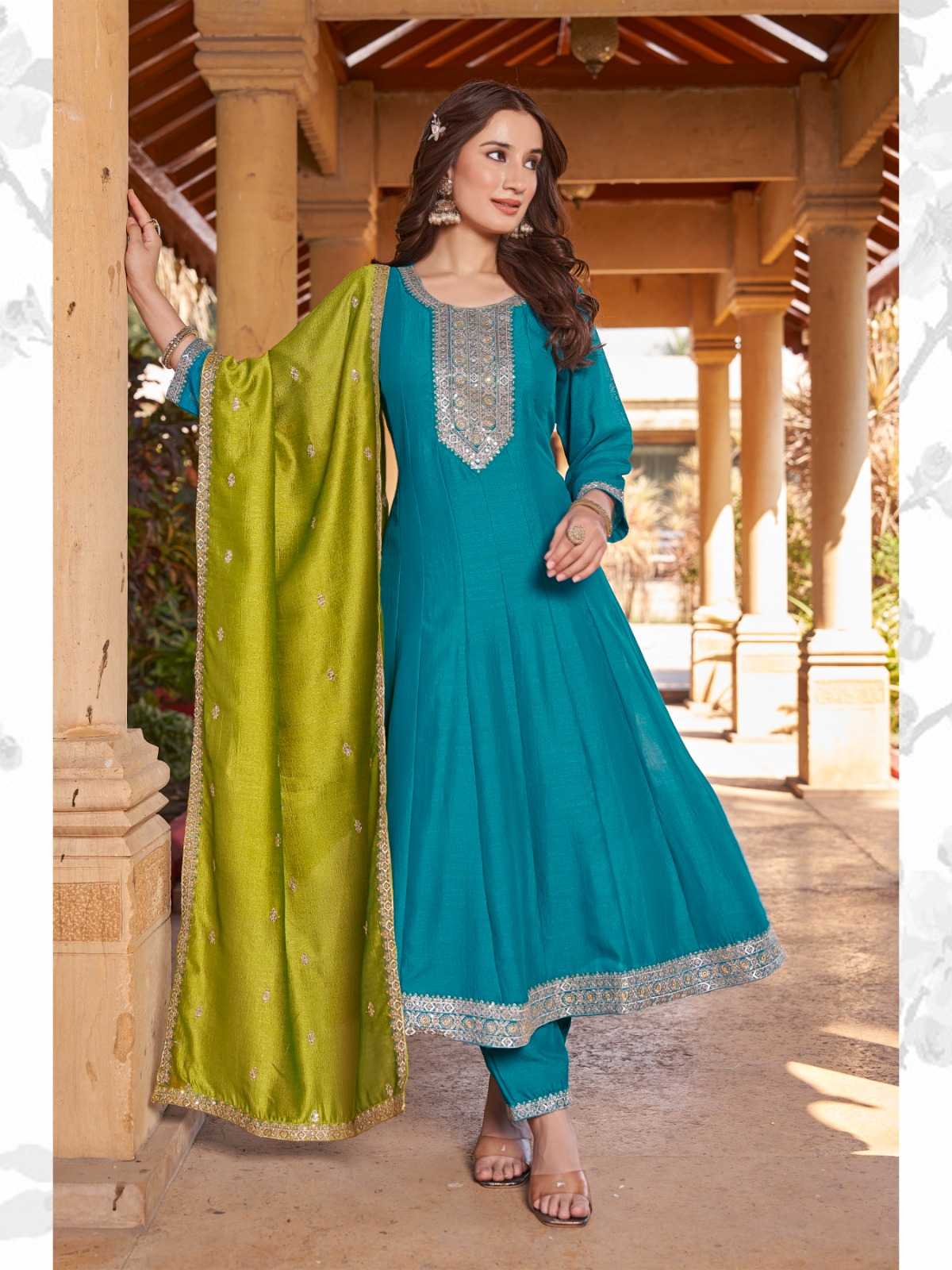 Ynf Vichitra Silk RIN190 AANCHI-AAROHI Setwise Collections Wholesale Gowns Catalogs Manufacturer