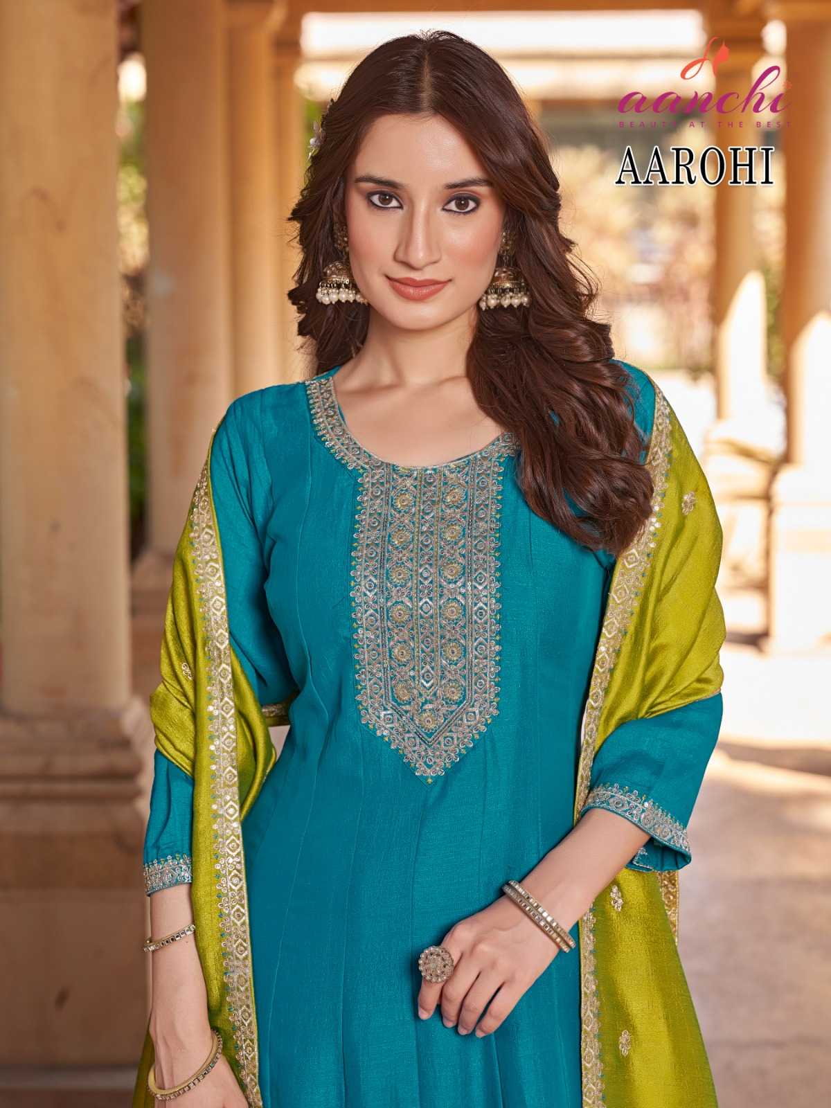 Ynf Vichitra Silk RIN190 AANCHI-AAROHI Setwise Collections Wholesale Gowns Catalogs Manufacturer