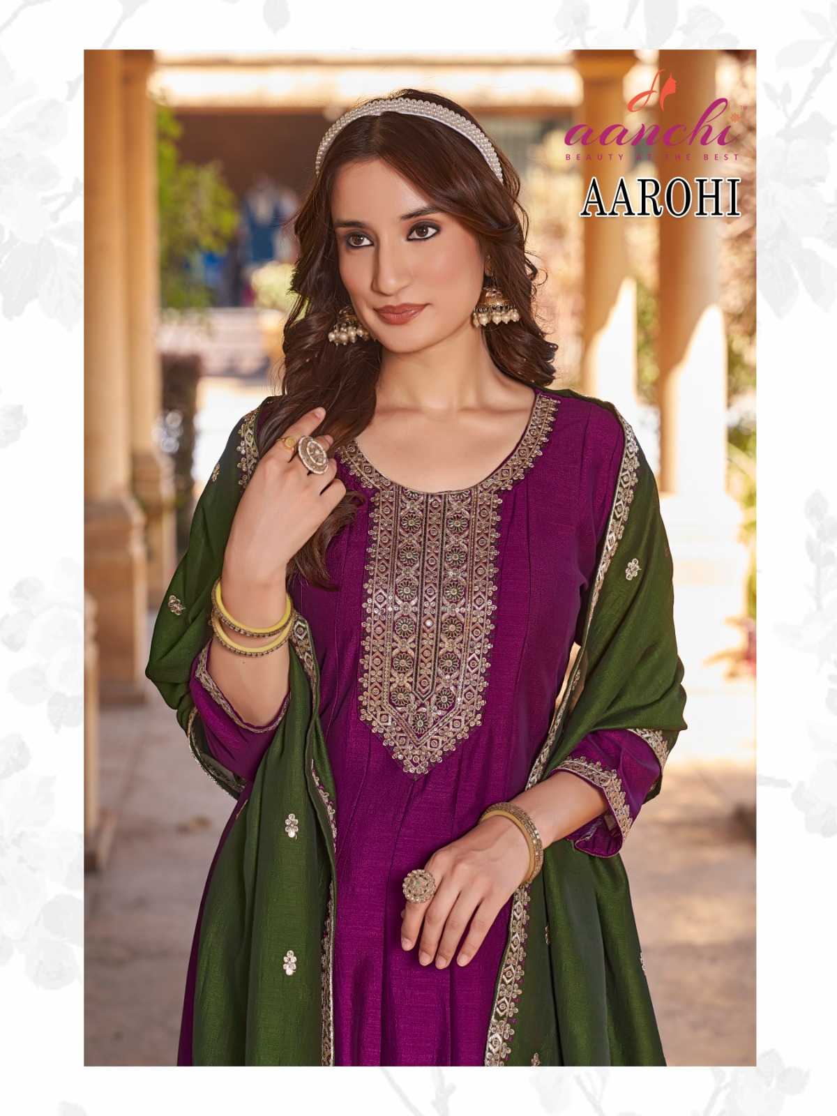 Ynf Vichitra Silk RIN190 AANCHI-AAROHI Setwise Collections Wholesale Gowns Catalogs Manufacturer