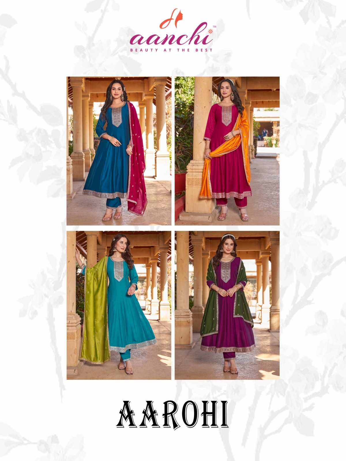 Ynf Vichitra Silk RIN190 AANCHI-AAROHI Setwise Collections Wholesale Gowns Catalogs Manufacturer