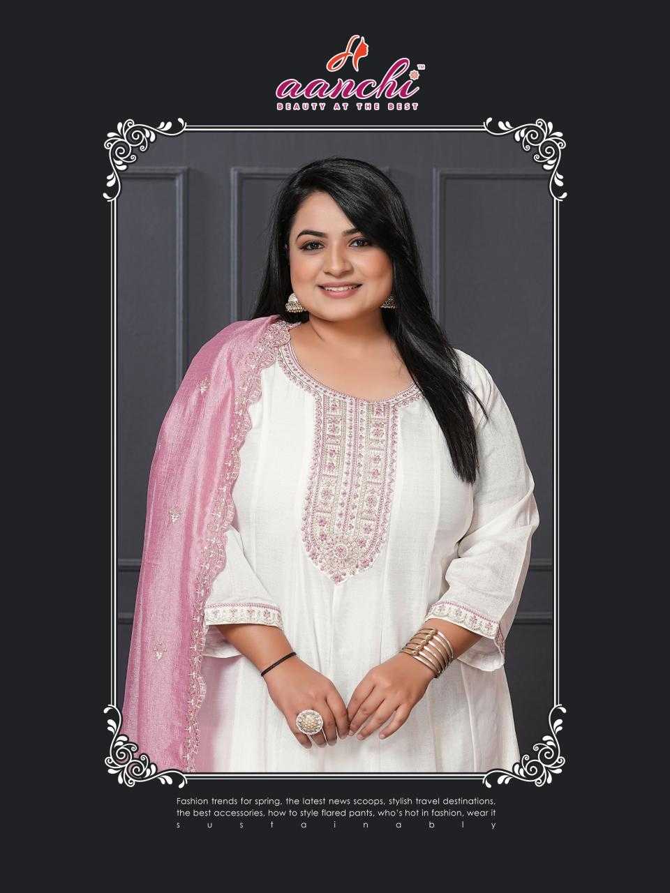 Ynf Vichitra Silk RIN190 AANCHI-PLUS VANILLA Setwise Collections Wholesale Gowns Catalogs Manufacturer