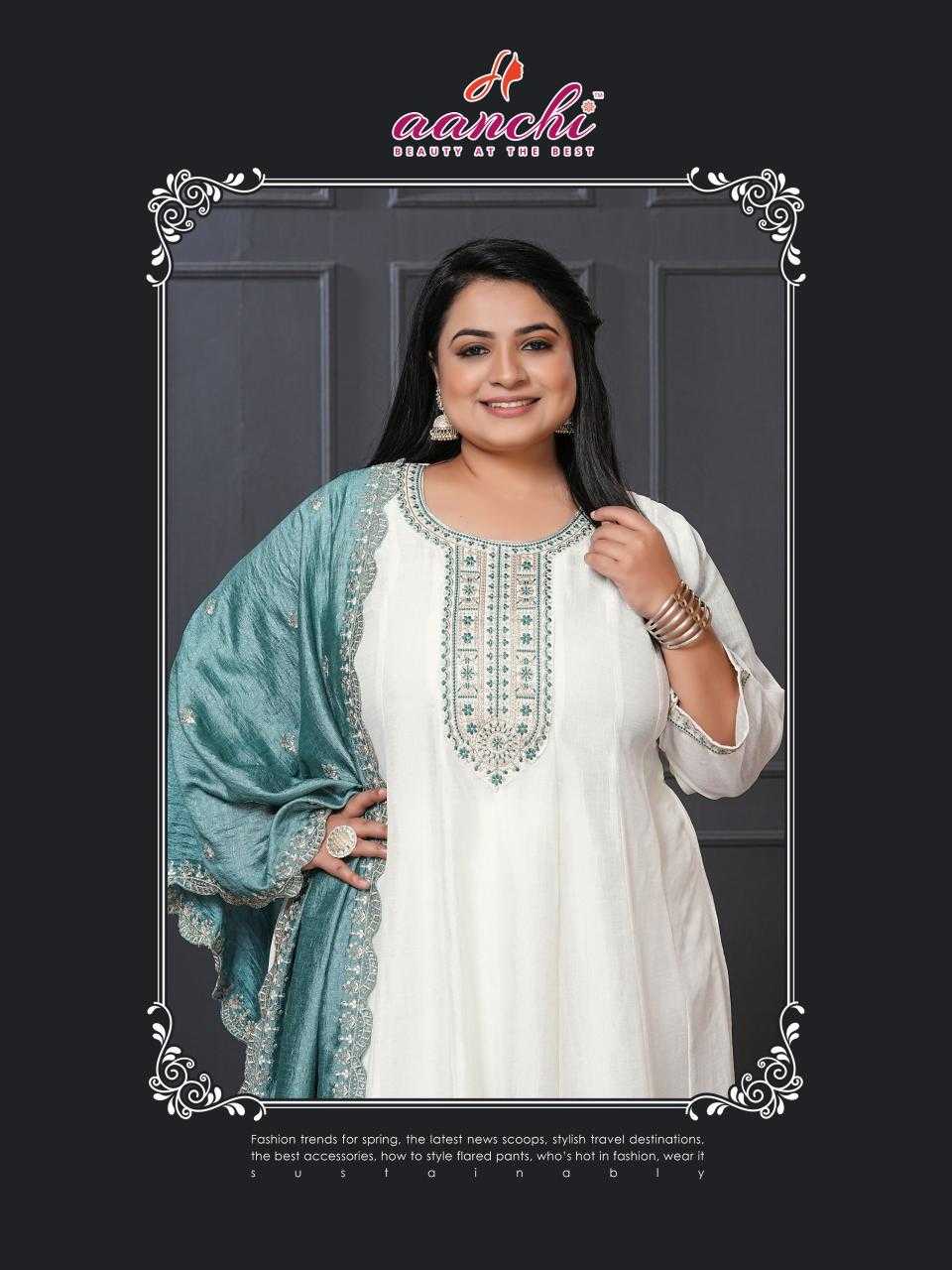 Ynf Vichitra Silk RIN190 AANCHI-PLUS VANILLA Setwise Collections Wholesale Gowns Catalogs Manufacturer