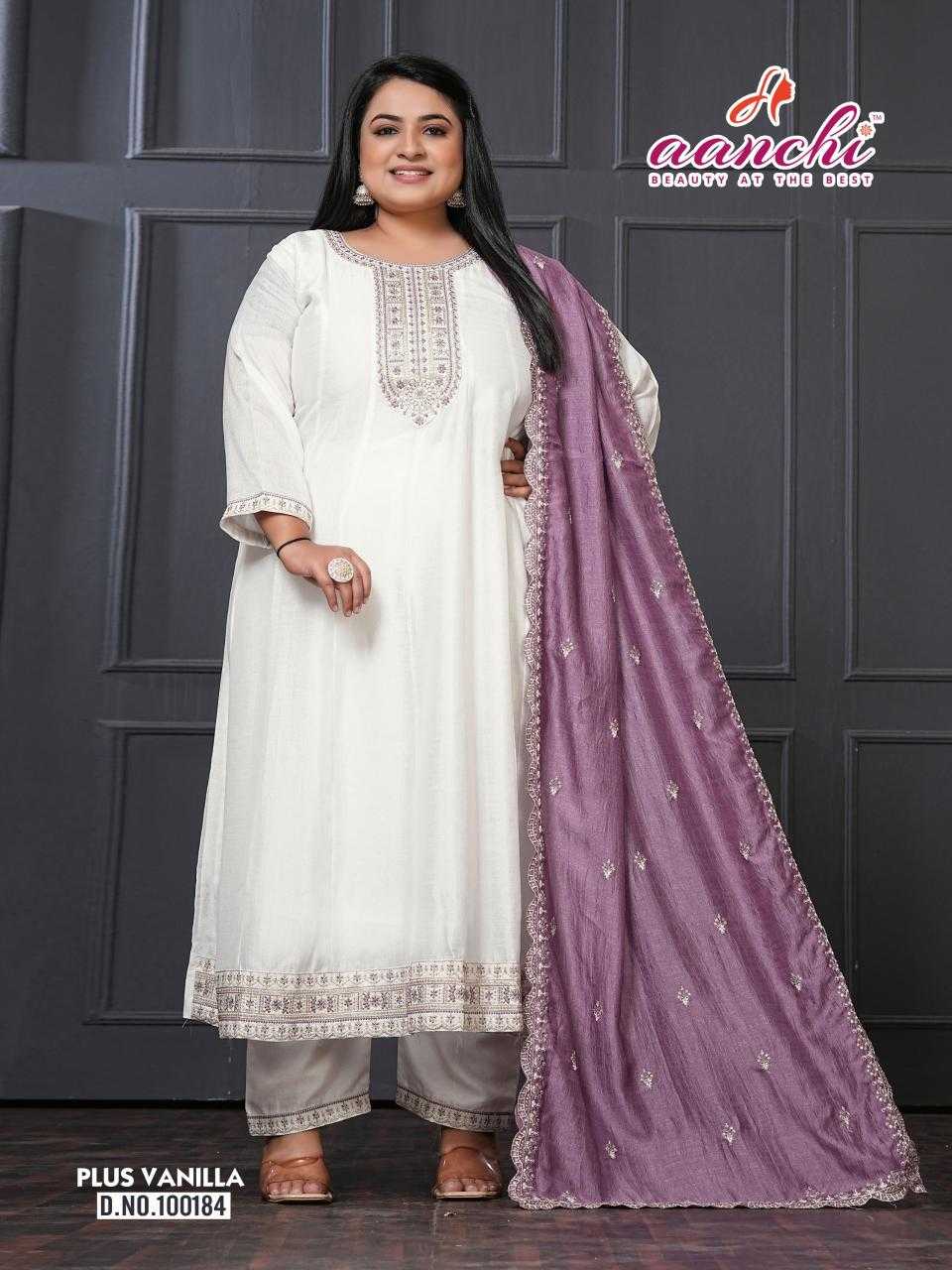 Ynf Vichitra Silk RIN190 AANCHI-PLUS VANILLA Setwise Collections Wholesale Gowns Catalogs Manufacturer