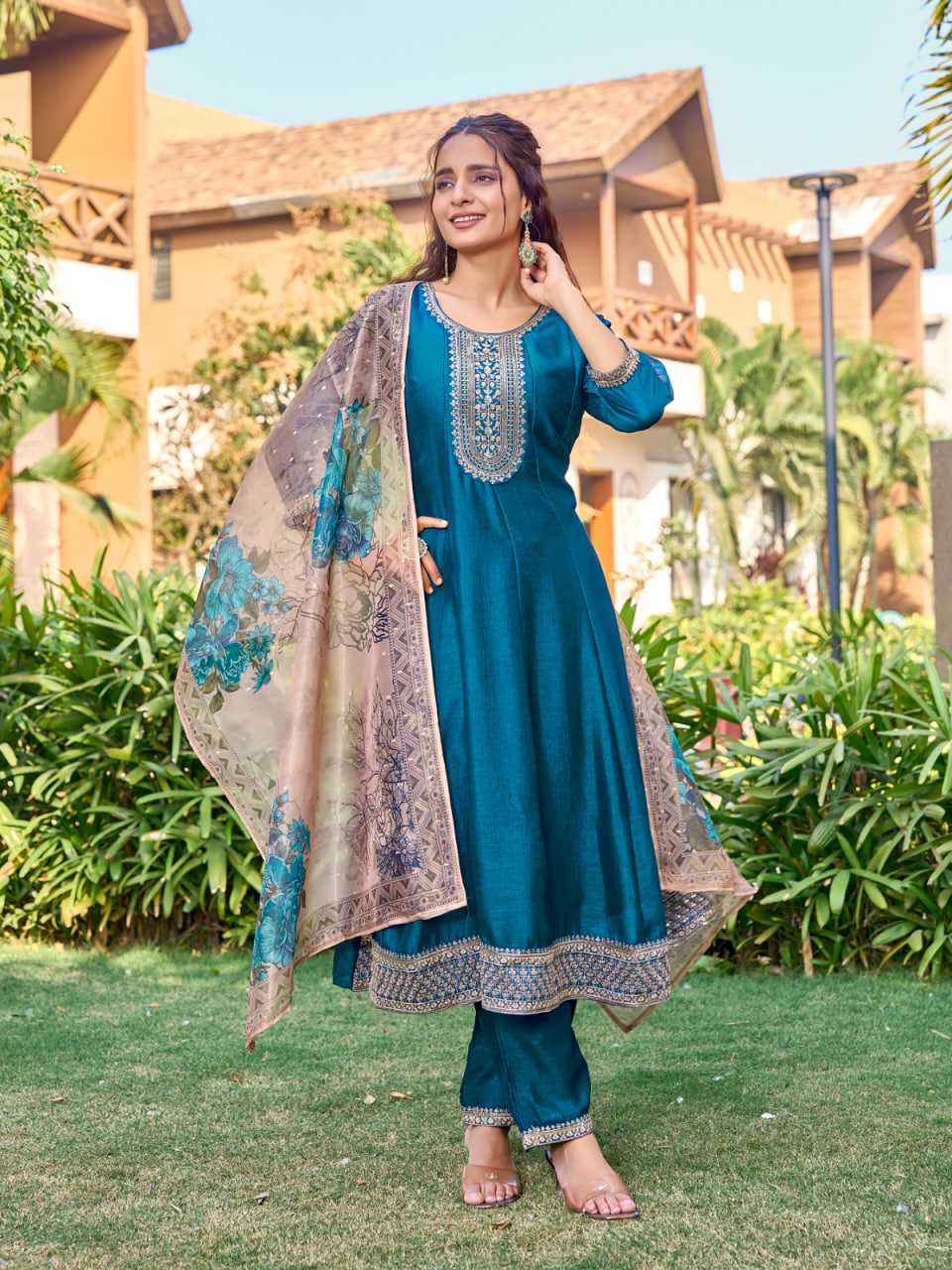 Ynf Vichitra Silk RIN190 AANCHI SHOBHA Setwise Collections Wholesale Gowns Catalogs Manufacturer