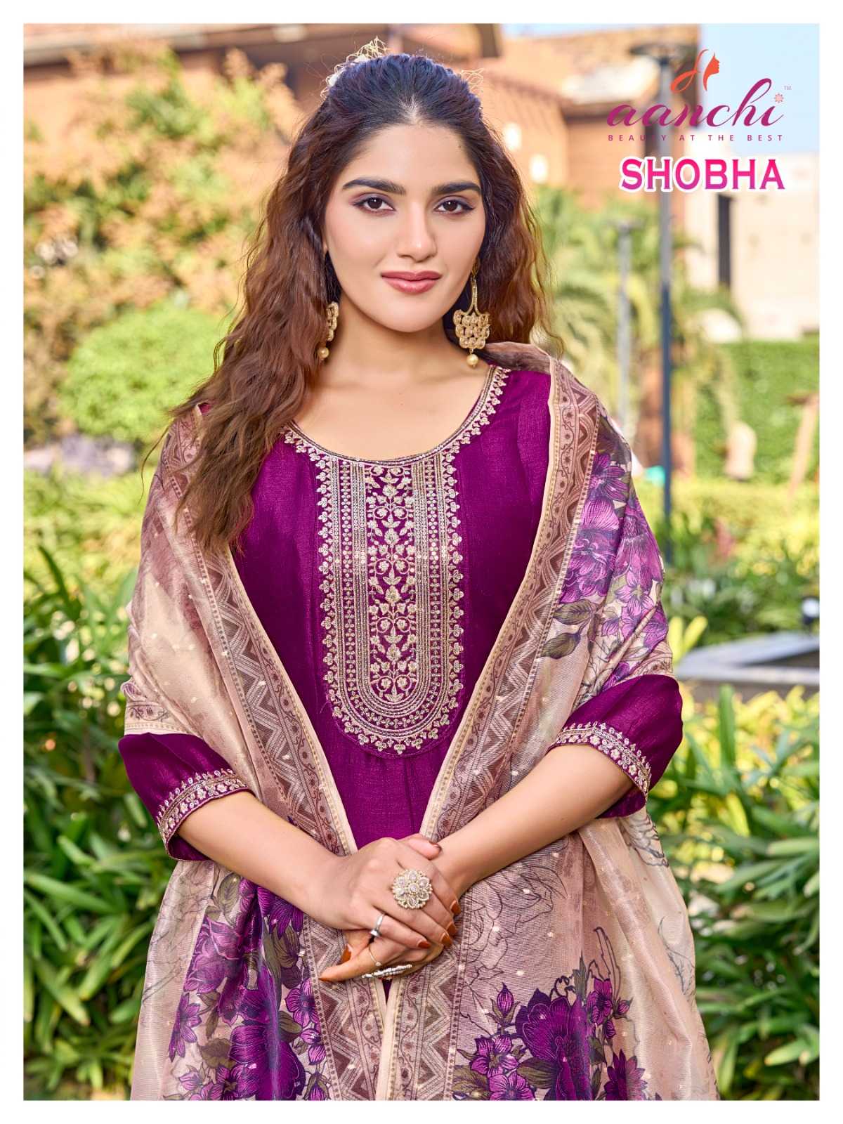 Ynf Vichitra Silk RIN190 AANCHI SHOBHA Setwise Collections Wholesale Gowns Catalogs Manufacturer