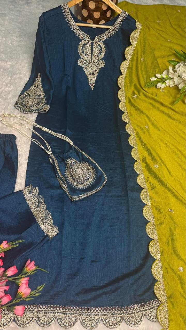 Ynf Vichitra Silk RIN222 BLUMING Kurti Wholesale Designer Kurtis Silk Kurtis Kurti With Pants Manufacturer