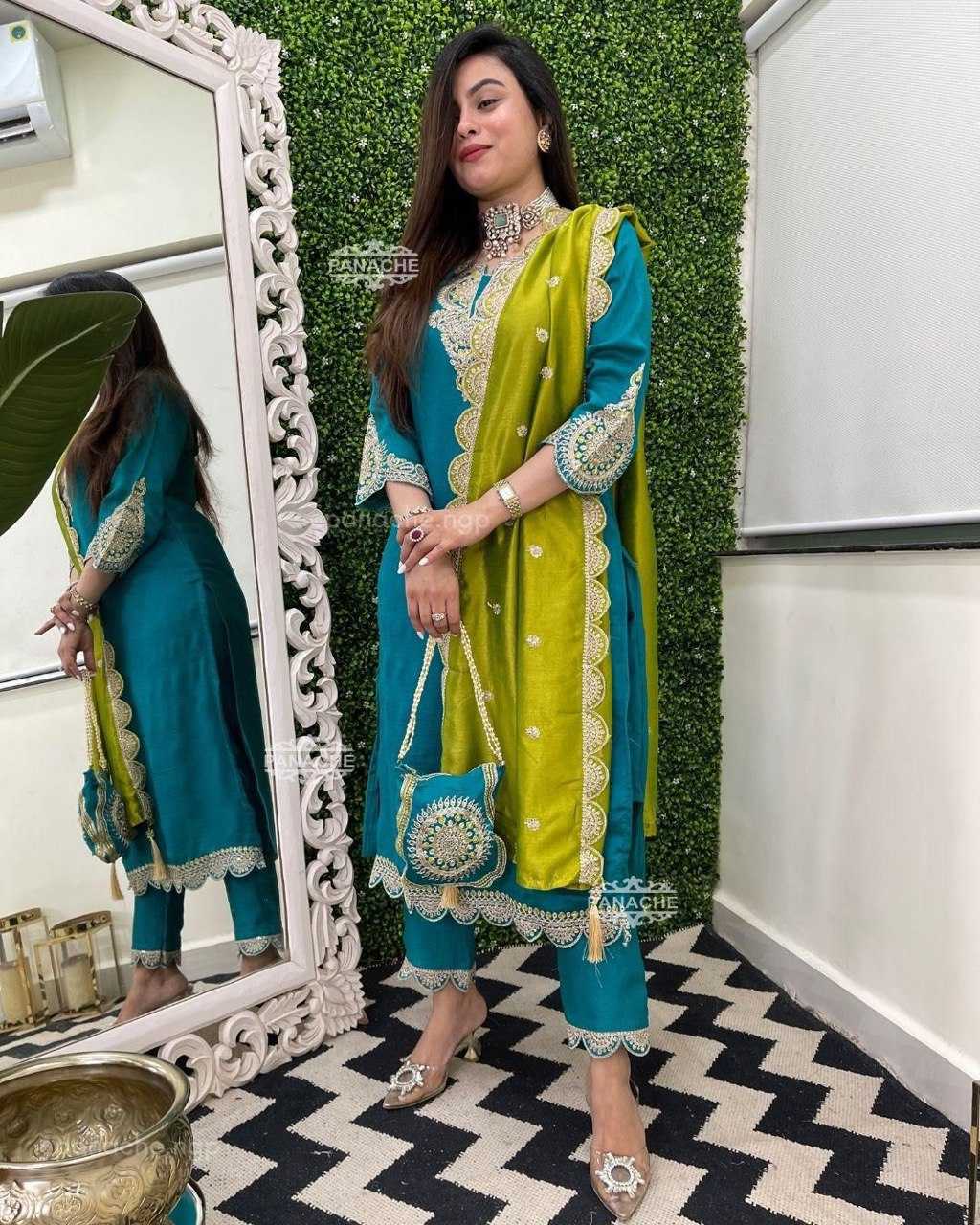 Ynf Vichitra Silk RIN222 BLUMING Kurti Wholesale Designer Kurtis Silk Kurtis Kurti With Pants Manufacturer
