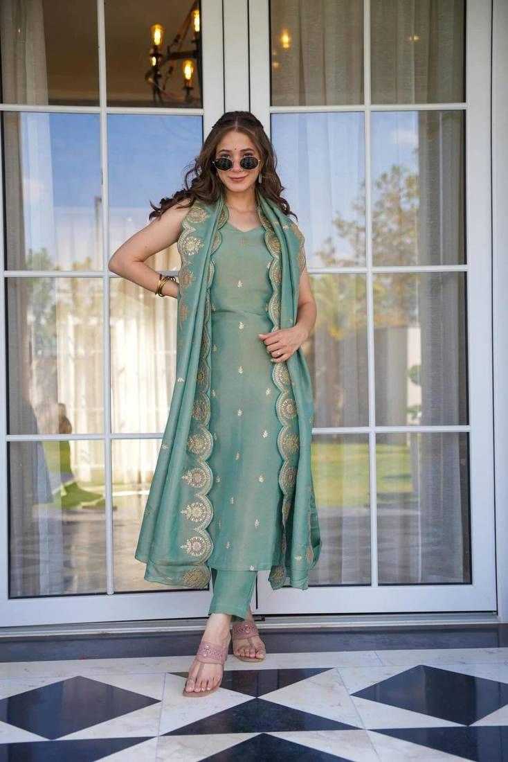 Ynf Viscose Chanderi RIN197 4725 Suits & Dresses Wholesale Embroidery Suits Bridal Suits Designer Suits Manufacturer