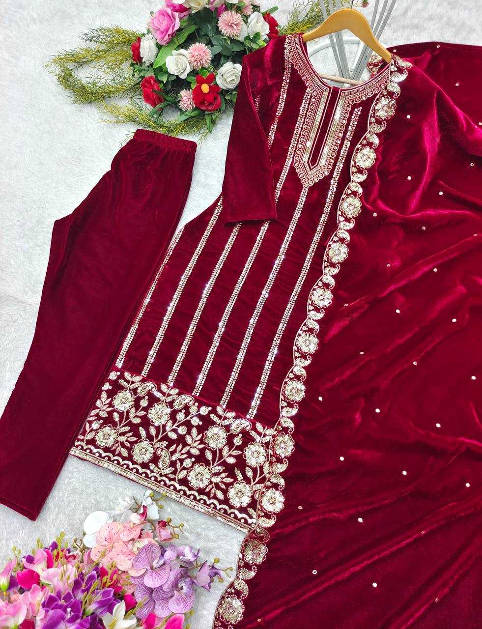 Ynf Viscose KESH506 1145 Suits & Dresses Wedding Collections Festive Collections Wholesale Velvet Suits Embroidery Suits Wedding Outfits Manufacturer