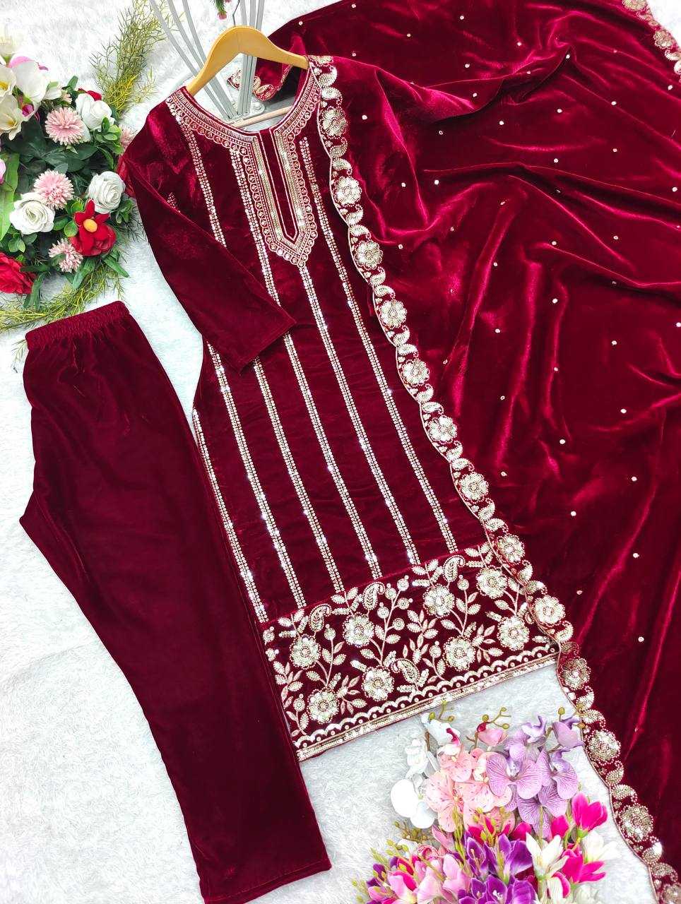 Ynf Viscose KESH506 1145 Suits & Dresses Wedding Collections Festive Collections Wholesale Velvet Suits Embroidery Suits Wedding Outfits Manufacturer