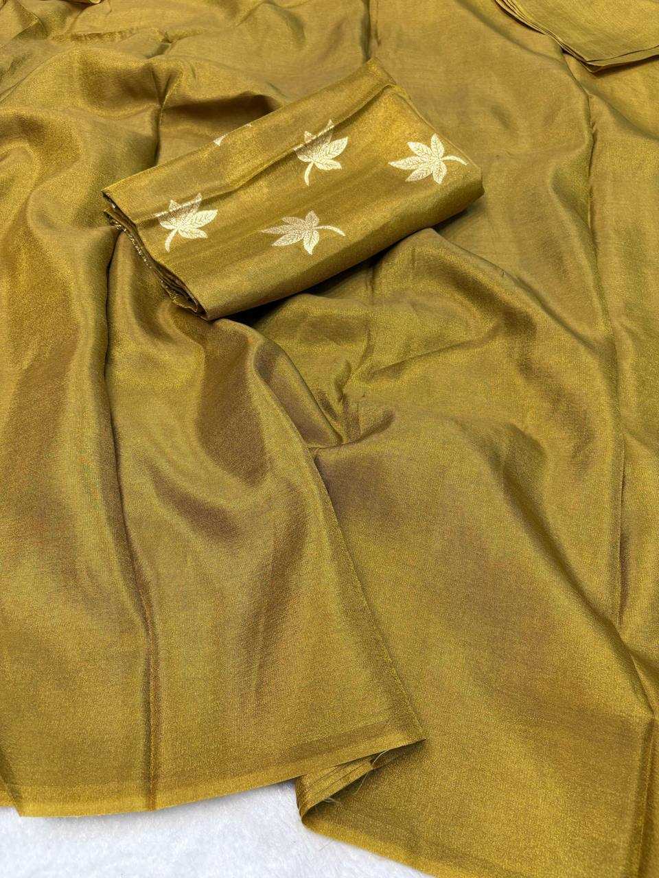 Ynf Viscose RIN124 Leaf Viscose tissue Sarees Wholesale Party Wear Sarees Fancy Sarees Plain Sarees Manufacturer