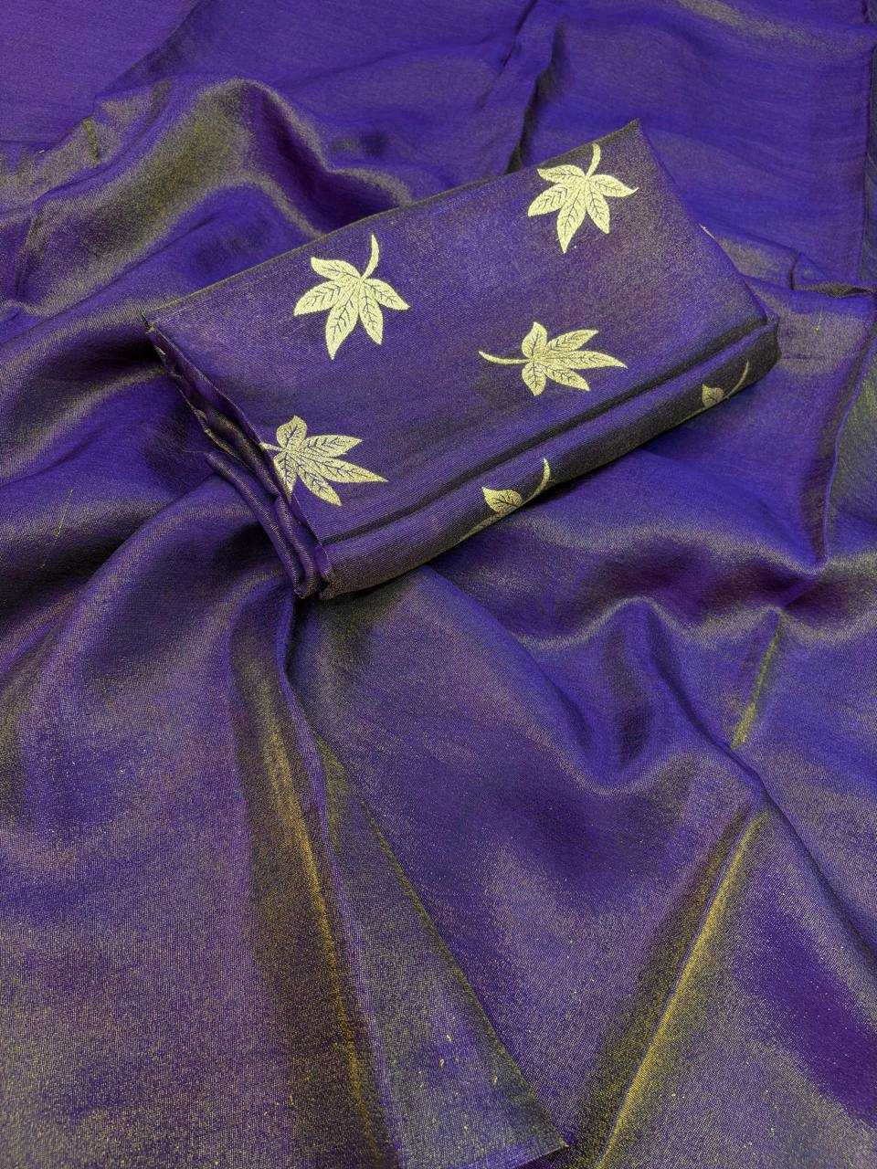 Ynf Viscose RIN124 Leaf Viscose tissue Sarees Wholesale Party Wear Sarees Fancy Sarees Plain Sarees Manufacturer