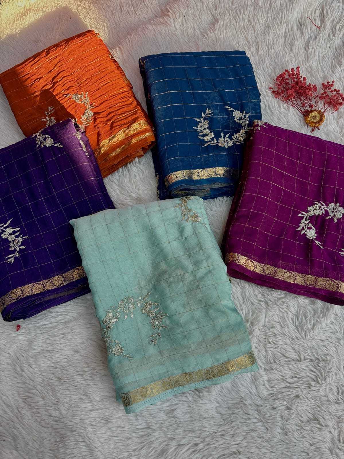 Ynf Viscose RIN178 Chex Chinnon Viscose 1 Sarees Wedding Collections Festive Collections Wholesale Embroidered Sarees Jacquard Saree Viscose Saree Manufacturer