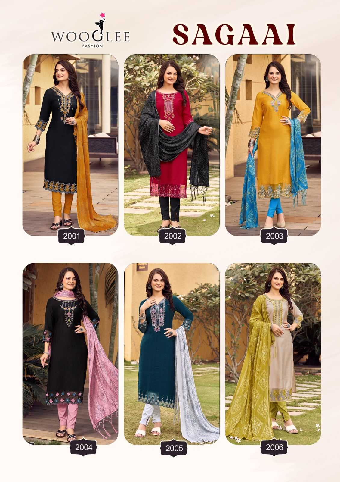 Ynf Viscose RIN190 WOOGLEE SAGAAI Setwise Collections Wholesale Dresses & Suits Catalogs Manufacturer